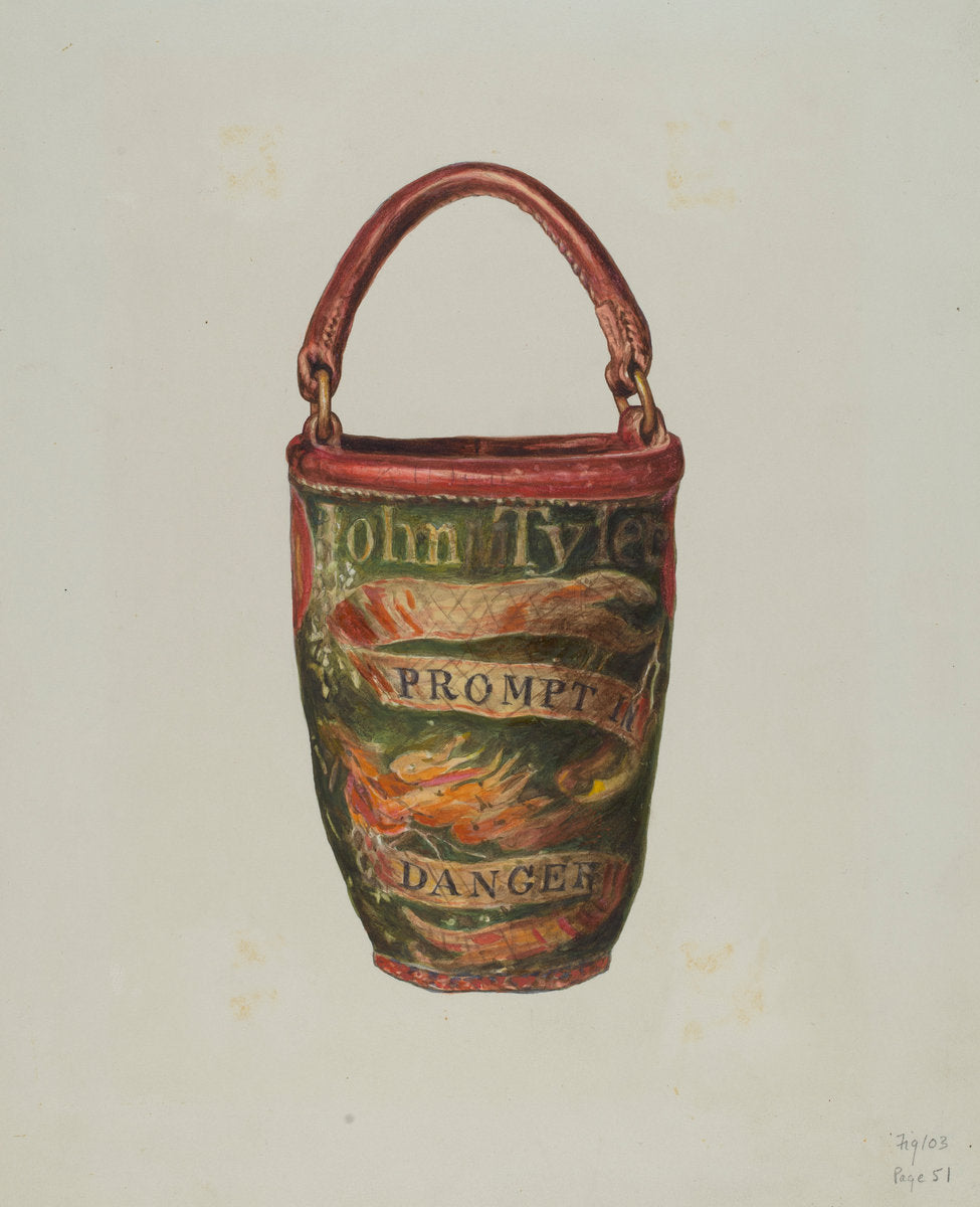 Fireman's Bucket by Georgina King (American, active c. 1935), 16X12"(A3)Poster Print