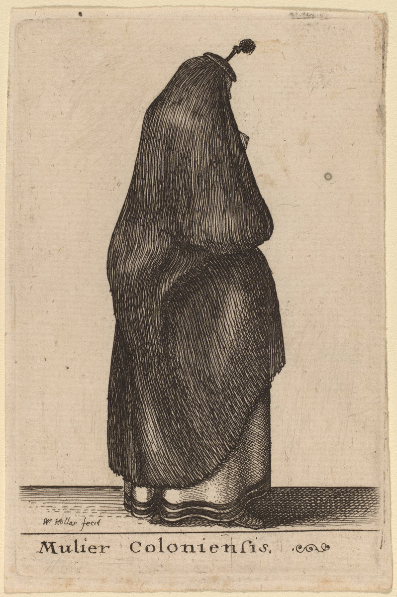 Mulier Coloniensis by Wenceslaus Hollar (Bohemian, 1607 - 1677), 16X12"(A3)Poster Print