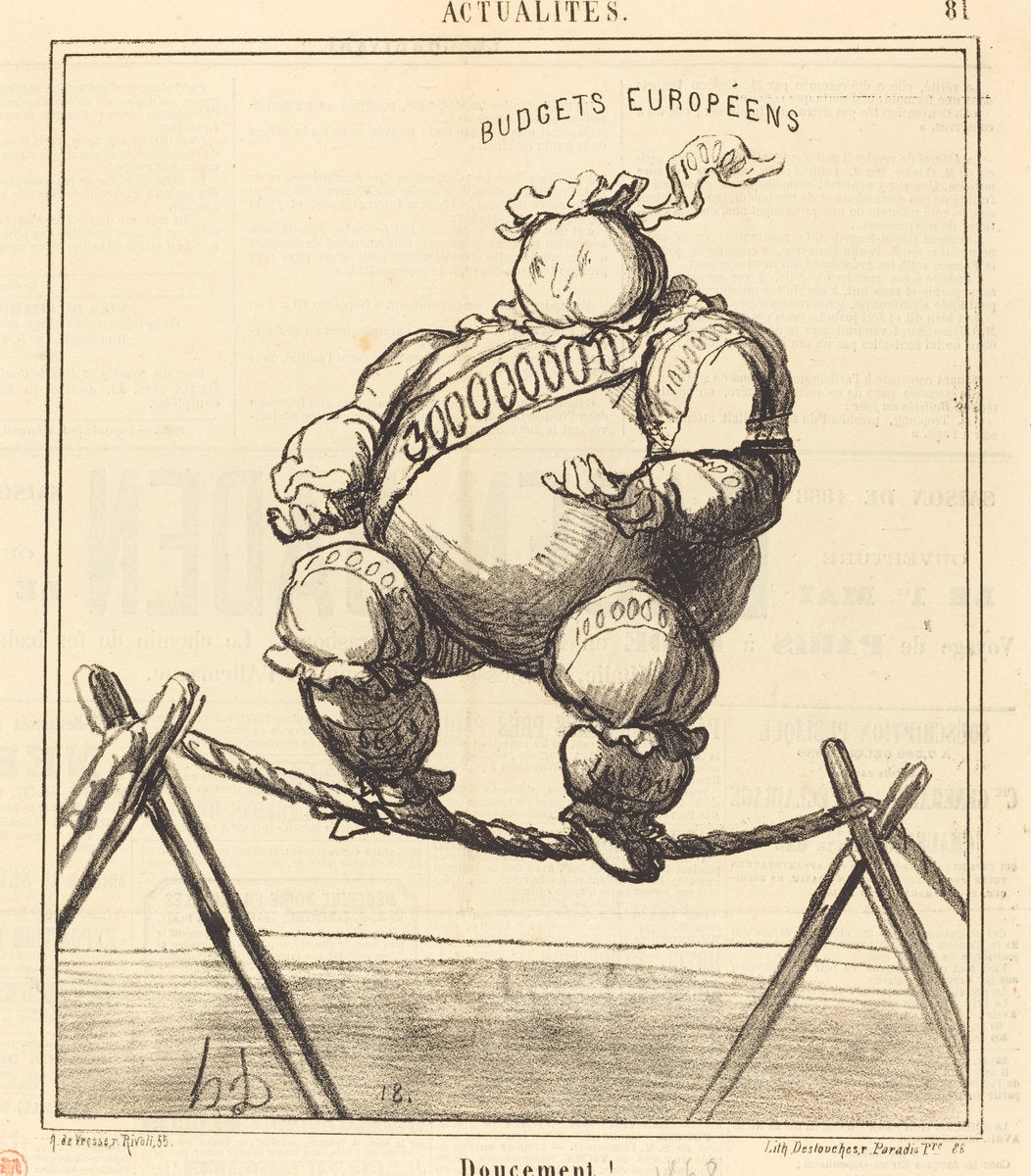 Doucement! by Honoré Daumier (French, 1808 - 1879), 16X12"(A3)Poster Print