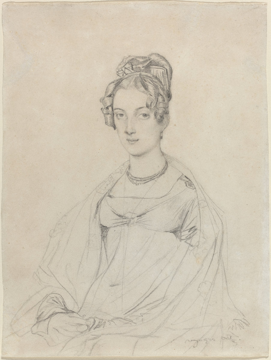 Mrs. Edward Dodwell by Jean-Auguste-Dominique Ingres (French, 1780 - 1867), 16X12"(A3)Poster Print