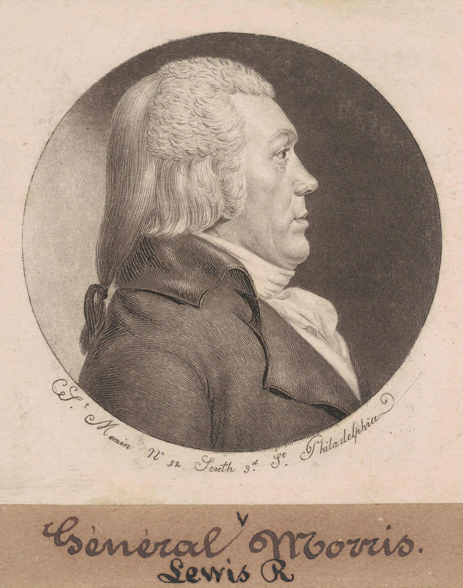 Lewis Richard Morris by Charles B. J. Févret de Saint-Mémin (French, 1770 - 1852), 16X12"(A3)Poster Print