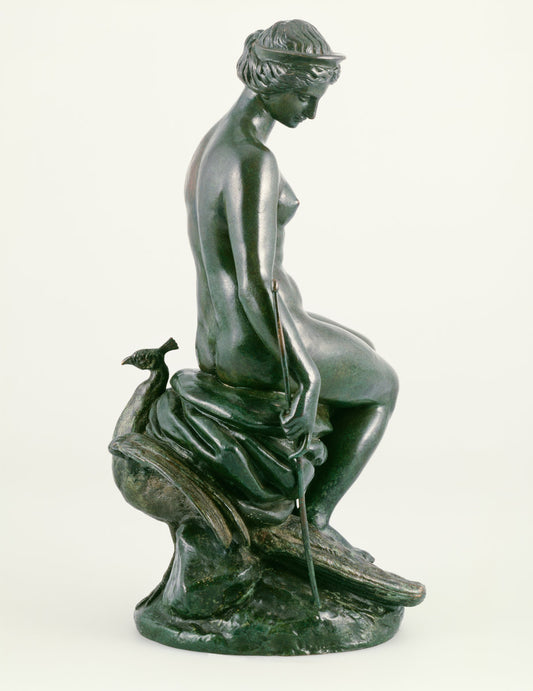 Juno with Her Peacock by Antoine-Louis Barye (French, 1795 - 1875), 16X12"(A3)Poster Print