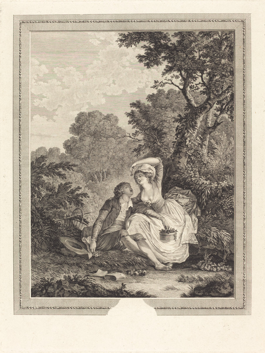 Les sabots by Jacques Couché after Nicolas Lavreince (French, 1750 or 1759 - 1802 or after), 16X12"(A3)Poster Print