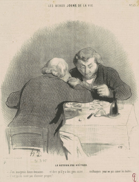 Le retour des huitres by Honoré Daumier (French, 1808 - 1879), 16X12"(A3)Poster Print