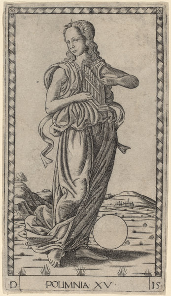 Polimnia (Polyhymnia) by Master of the E-Series Tarocchi (Italian, active c. 1465), 16X12"(A3)Poster Print