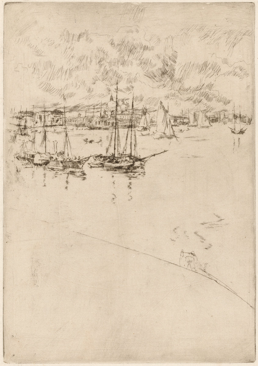 The Steamboat, Venice by James McNeill Whistler (American, 1834 - 1903), 16X12"(A3)Poster Print