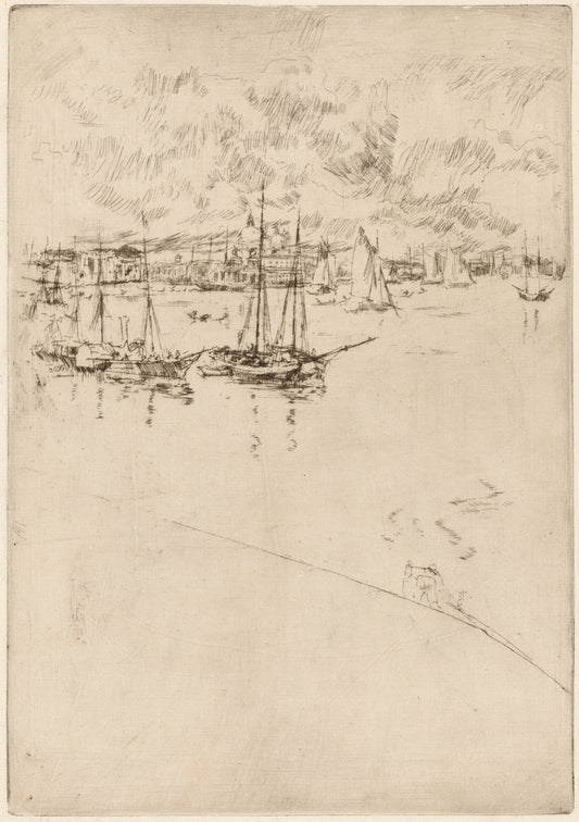 The Steamboat, Venice by James McNeill Whistler (American, 1834 - 1903), 16X12"(A3)Poster Print