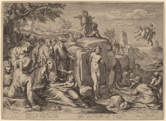 Perseus and Andromeda by Jacob Matham after Hendrik Goltzius (Dutch, 1571 - 1631), 16X12"(A3)Poster Print