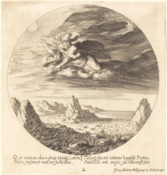 God Creating Order from Chaos by Georg Andreas Wolfgang, the Elder (German, 1631 - 1716), 16X12"(A3)Poster Print