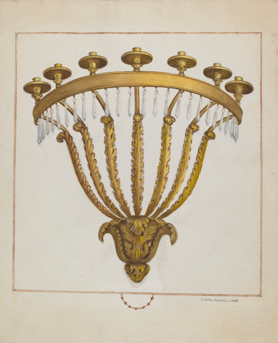 Sconce by Charles Garjian (American, active c. 1935), 16X12"(A3)Poster Print