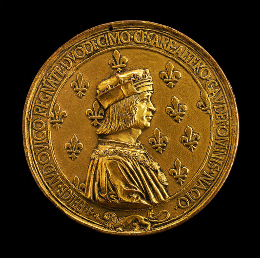 Louis XII, 1462-1515, King of France 1498 [obverse] by Nicolas Leclerc and Jean de Saint-Priest (French, active 1487 - 1507), 16X12"(A3)Poster Print