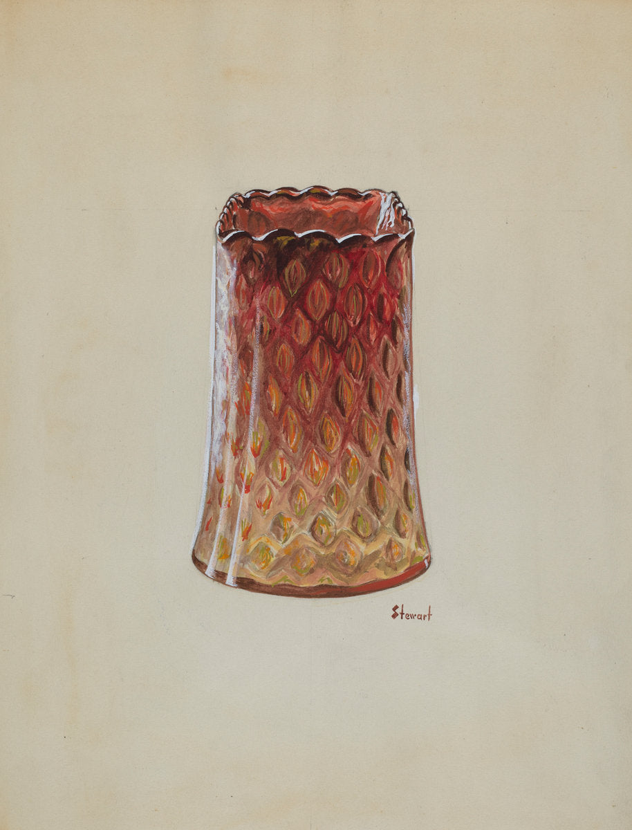 Vase (Amberina) by Robert Stewart (American, active c. 1935), 16X12"(A3)Poster Print