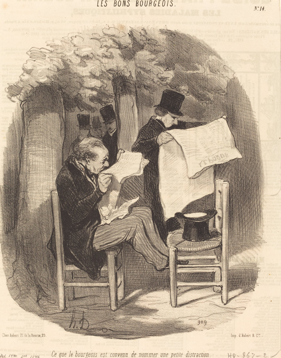 Ce que le bourgeois est convenu de nommer une... distraction by Honoré Daumier (French, 1808 - 1879), 16X12"(A3)Poster Print