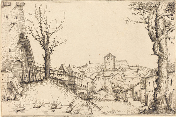 Courtyard of a Castle by Augustin Hirschvogel (German, 1503 - 1553), 16X12"(A3)Poster Print