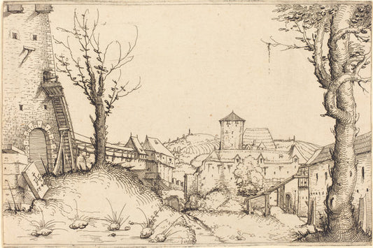 Courtyard of a Castle by Augustin Hirschvogel (German, 1503 - 1553), 16X12"(A3)Poster Print
