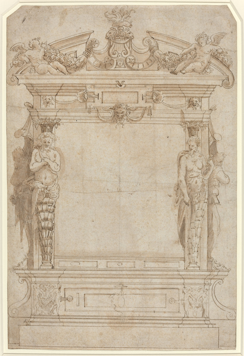 16th century by French 16th Century (Design for an Architectural Framework), 16X12"(A3)Poster Print