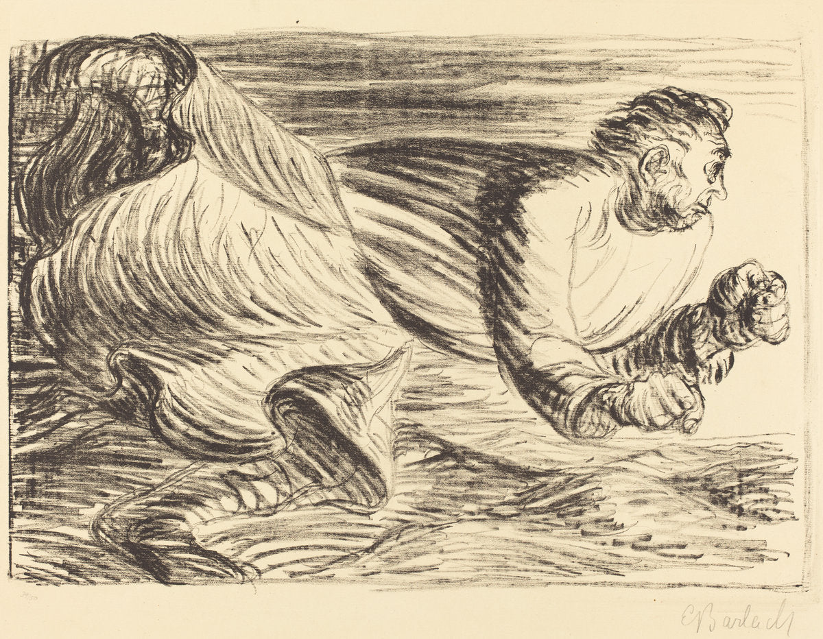The Raging Barbarian by Ernst Barlach (German, 1870 - 1938), 16X12"(A3)Poster Print