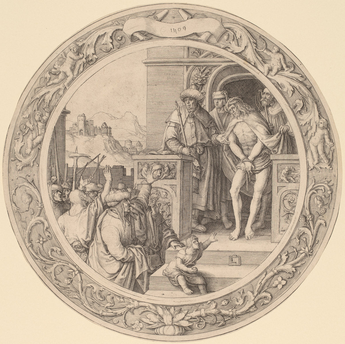 Ecce Homo by Lucas van Leyden (Netherlandish, 1489/1494 - 1533), 16X12"(A3)Poster Print