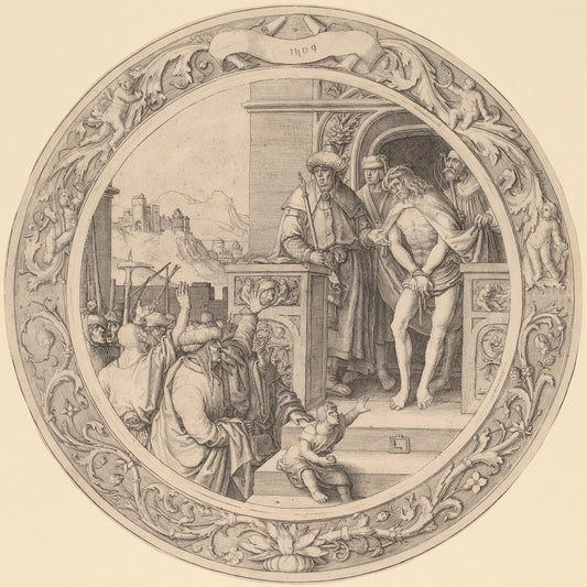 Ecce Homo by Lucas van Leyden (Netherlandish, 1489/1494 - 1533), 16X12"(A3)Poster Print