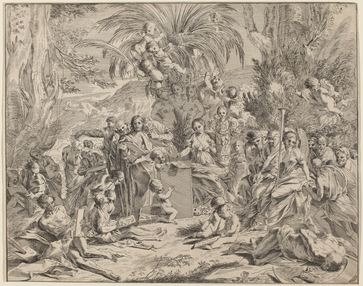 Allegory of Painting by Pietro Testa (Italian, 1612 - 1650), 16X12"(A3)Poster Print