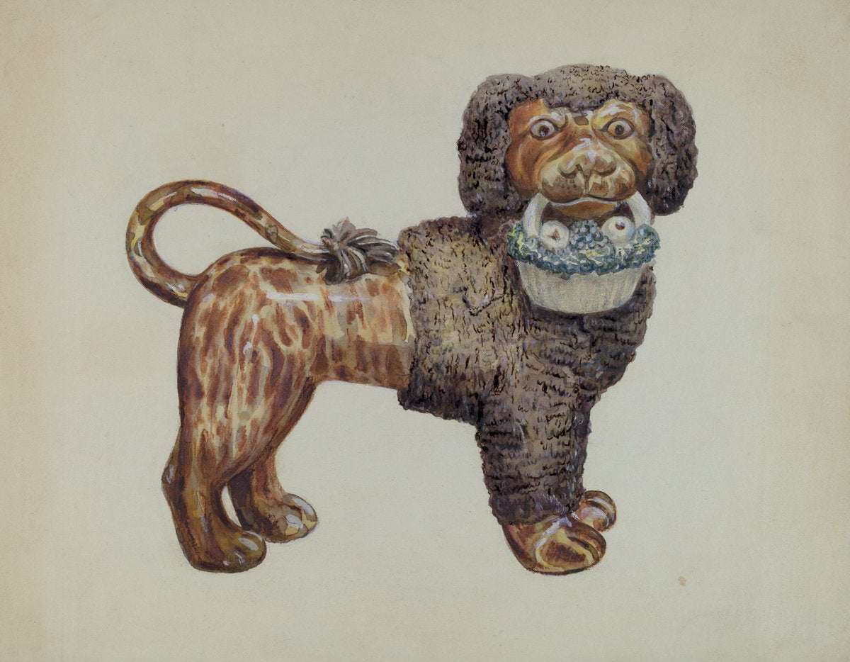 Ceramic Dog by Marion Curtiss (American, active c. 1935), 16X12"(A3)Poster Print