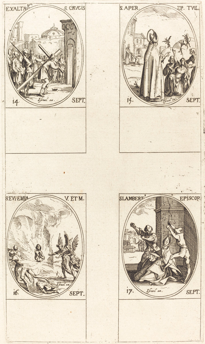 Exaltation of the Holy Cross; St. Aper; St. Euphemia; St. Lambert by Jacques Callot (French, 1592 - 1635), 16X12"(A3)Poster Print