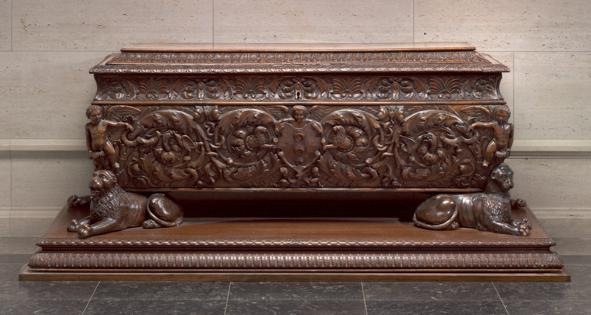 first half 16th century by Florentine 16th Century (Walnut Cassone made for Strozzi Family), 16X12"(A3)Poster Print