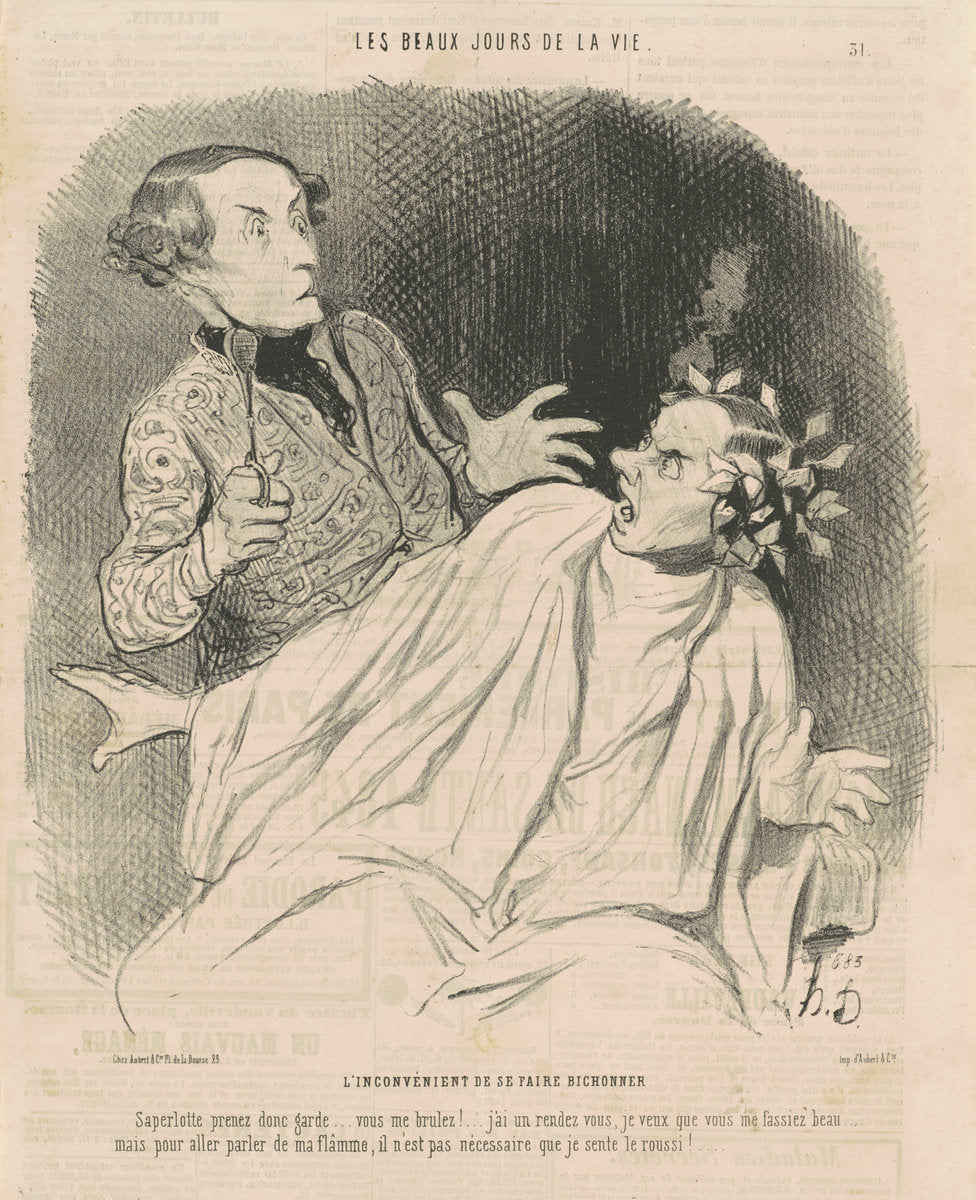 L'inconvénient de se faire bichonner ... by Honoré Daumier (French, 1808 - 1879), 16X12"(A3)Poster Print