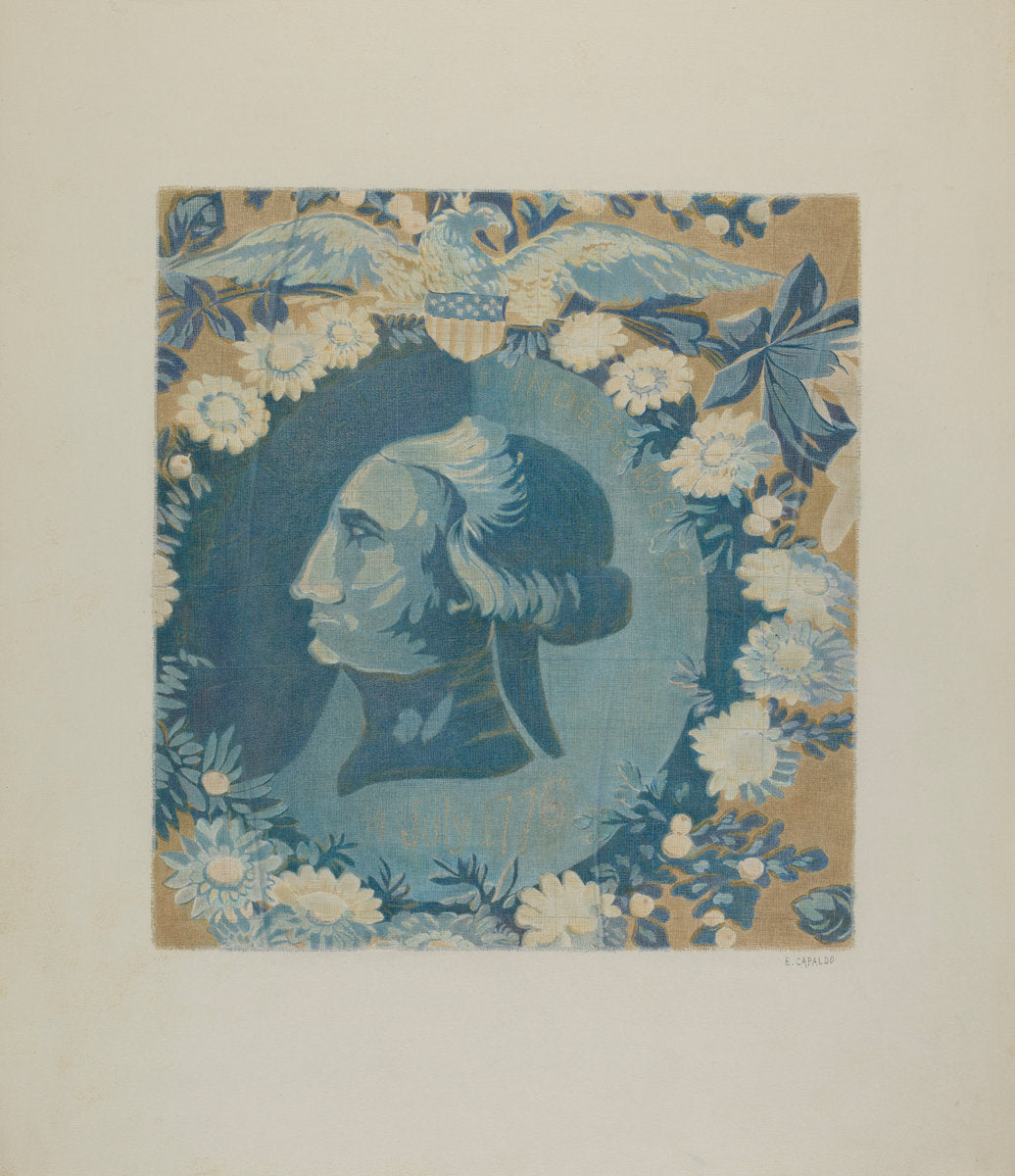 Historical Printed Cotton by Ernest Capaldo (American, active c. 1935), 16X12"(A3)Poster Print