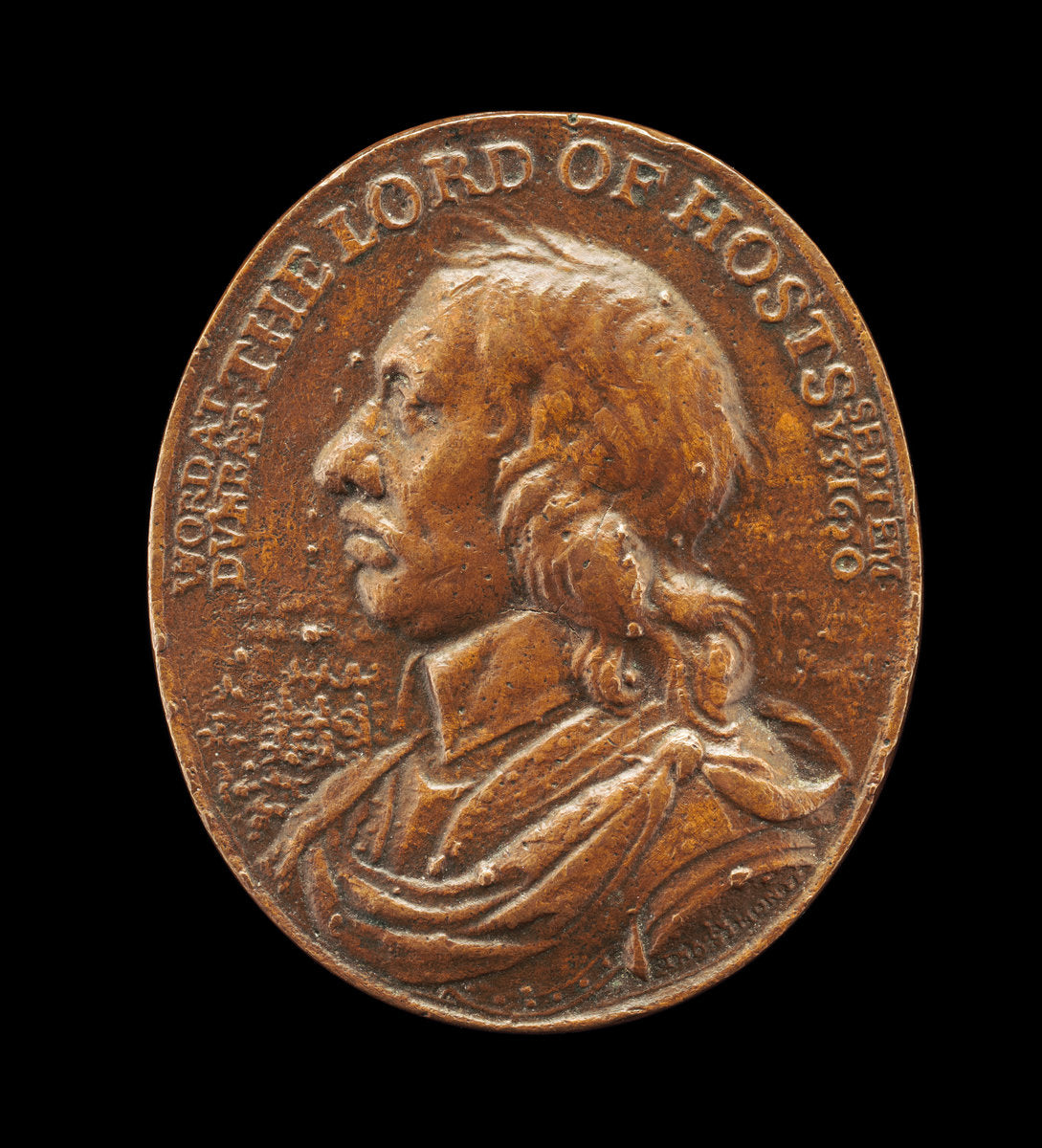 Oliver Cromwell, Commemorating the Victory at the Battle of Dunbar [obverse] by Thomas Simon (English, 1618 - 1665), 16X12"(A3)Poster Print