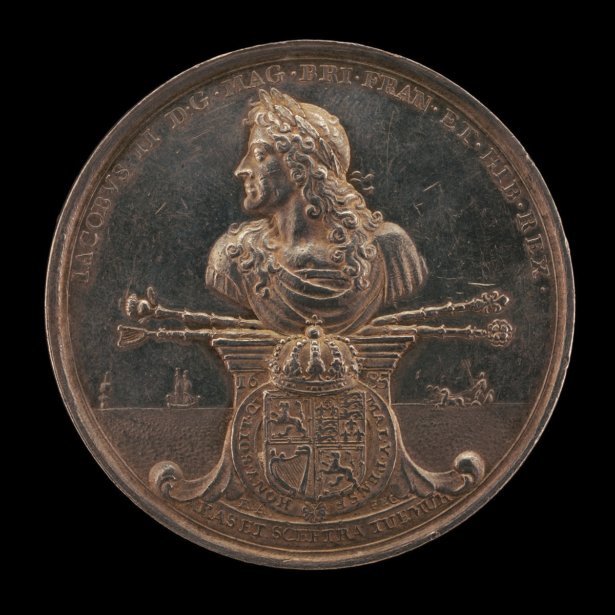 James II, 1633-1701, King of England 1685-1688 [obverse] by Regnier Arondeaux (Flemish, active 1678/1702), 16X12"(A3)Poster Print
