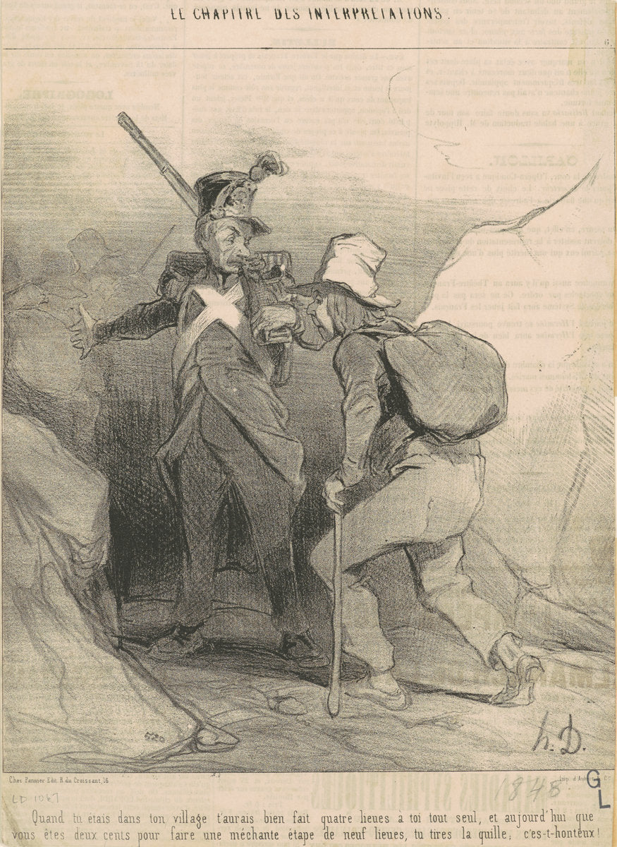Quand tu étais dans ton village t'aurais ... by Honoré Daumier (French, 1808 - 1879), 16X12"(A3)Poster Print