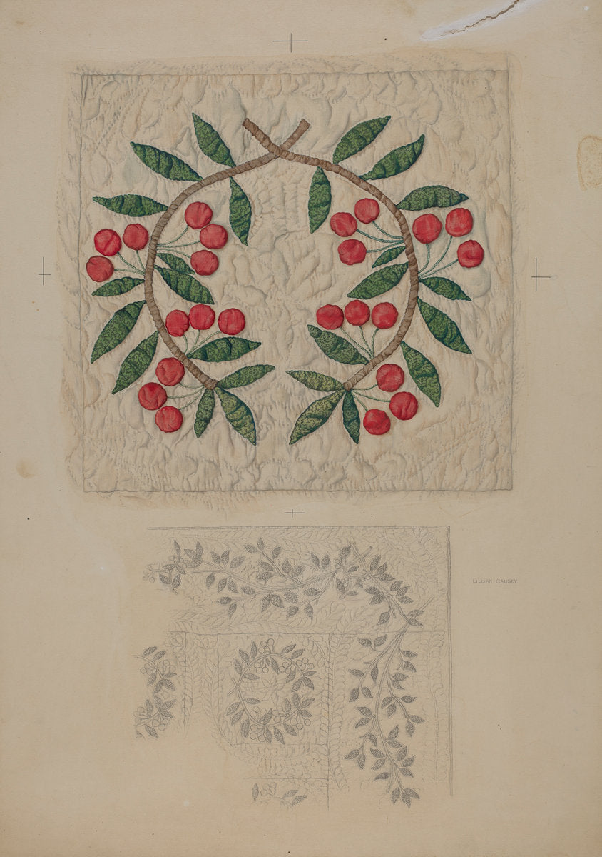 Quilt, applique by Lillian Causey (American, active c. 1935), 16X12"(A3)Poster Print