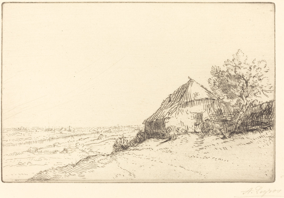 Hovel on a Hillside (Masure sur la colline) by Alphonse Legros (French, 1837 - 1911), 16X12"(A3)Poster Print