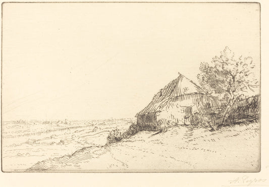 Hovel on a Hillside (Masure sur la colline) by Alphonse Legros (French, 1837 - 1911), 16X12"(A3)Poster Print
