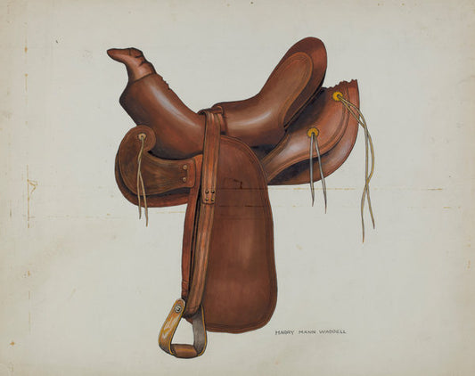 Saddle by Eva Fox and Harry Mann Waddell (American, active c. 1935), 16X12"(A3)Poster Print