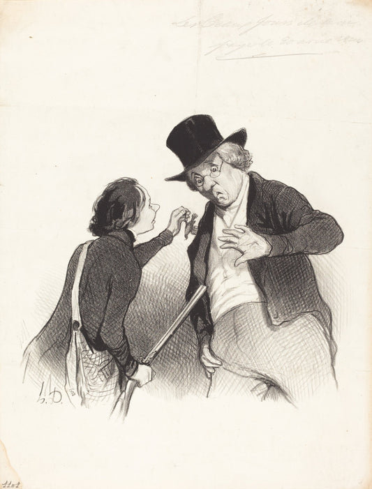 Un Début a la chasse by Honoré Daumier (French, 1808 - 1879), 16X12"(A3)Poster Print
