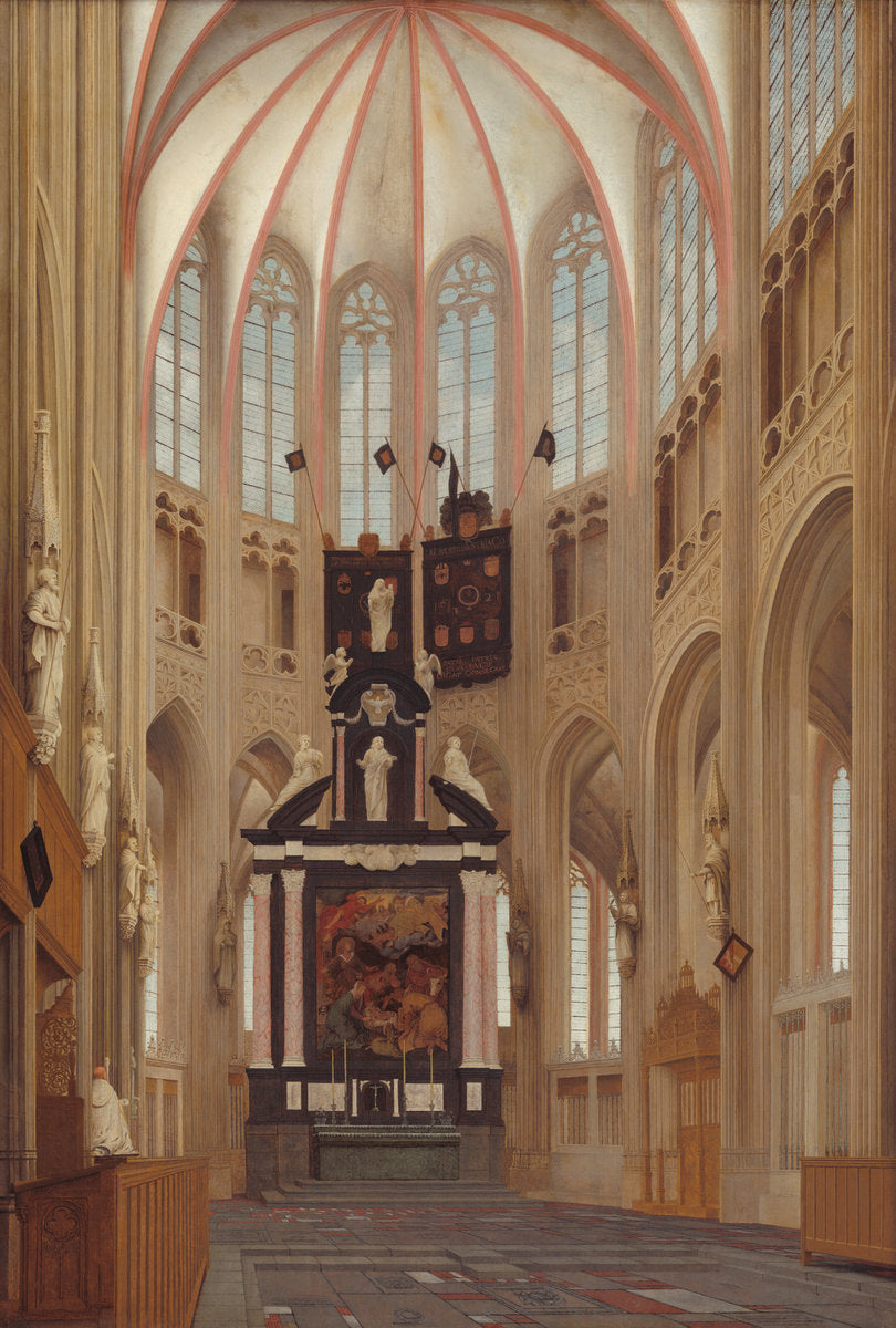Cathedral of Saint John at 's-Hertogenbosch by Pieter Jansz Saenredam (Dutch, 1597 - 1665), 16X12"(A3)Poster Print