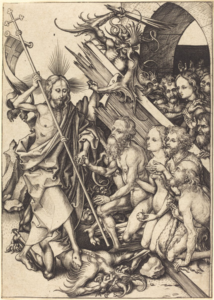 Christ in Limbo by Martin Schongauer (German, c. 1450 - 1491), 16X12"(A3)Poster Print