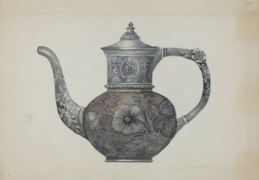 Pewter Teapot by Beulah Bradleigh (American, active c. 1935), 16X12"(A3)Poster Print