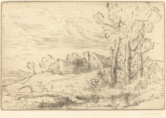 The House of the Well (La maison du puits) by Alphonse Legros (French, 1837 - 1911), 16X12"(A3)Poster Print