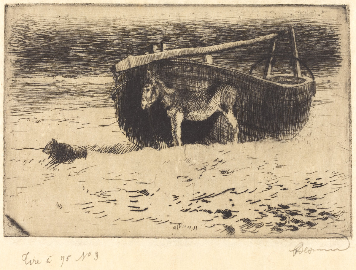 Small Donkey at Berck (Un petit ane à Berck) by Albert Besnard (French, 1849 - 1934), 16X12"(A3)Poster Print