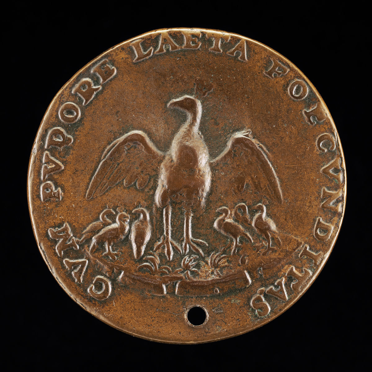 Pea-hen with Six Young [reverse] by Domenico Poggini (Florentine, 1520 - 1590), 16X12"(A3)Poster Print