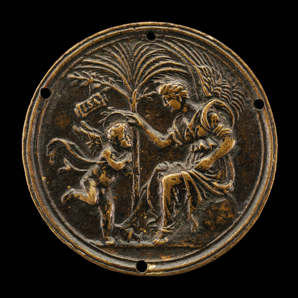 An Allegorical Scene (Fame Crowning Eros) by Andrea Briosco, called Riccio (Paduan, 1470 - 1532), 16X12"(A3)Poster Print