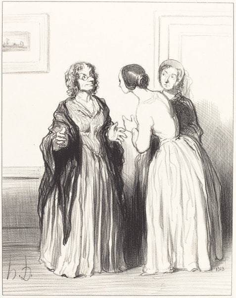 (1er Bas Bleu) - Profitons de l'occasion... by Honoré Daumier (French, 1808 - 1879), 16X12