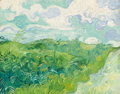 Green Wheat Fields, Auvers by Vincent van Gogh (Dutch, 1853 - 1890), 16X12"(A3)Poster Print