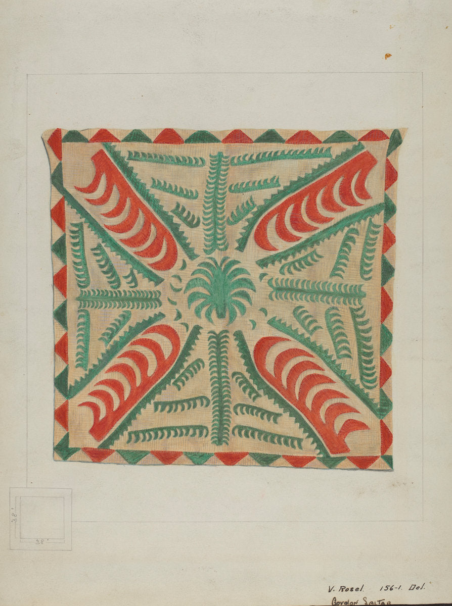 Coverlet for Crib by Vincent P. Rosel (American, active c. 1935), 16X12"(A3)Poster Print