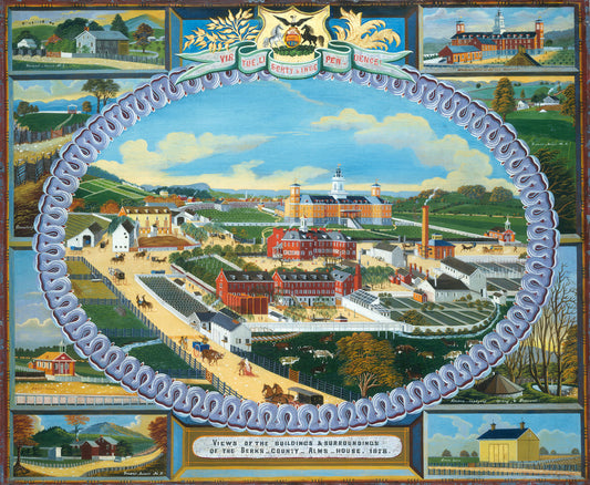 Berks County Almshouse, 1878 by Charles C. Hofmann (American, c. 1820 - 1882), 16X12"(A3)Poster Print