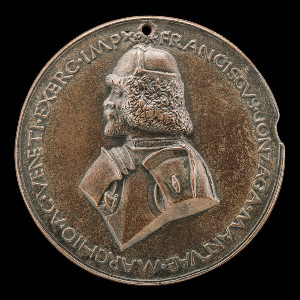 Francesco II Gonzaga, 1466-1519, 4th Marquess of Mantua 1484 [obverse] by Sperandio (Italian, c. 1425/1428  - c. 1504), 16X12"(A3)Poster Print