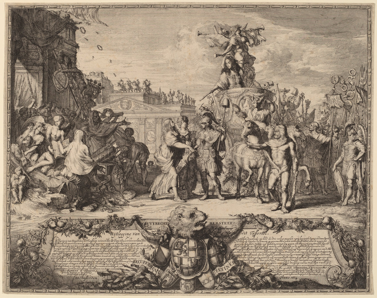 Uytrecht Herstelt (The Recapture of Utrecht, 1673) by Romeyn de Hooghe (Dutch, 1645 - 1708), 16X12"(A3)Poster Print